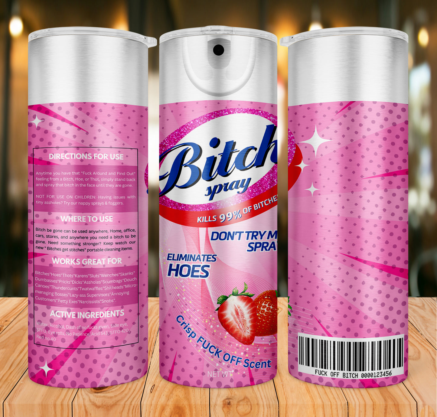 Bitch Spray Bundle Designs, Bitch Be Gone 20oz Tumbler Wrap PNG File For Sublimation, Rainbow Bitch Spray, Funny spray tumbler wrap.