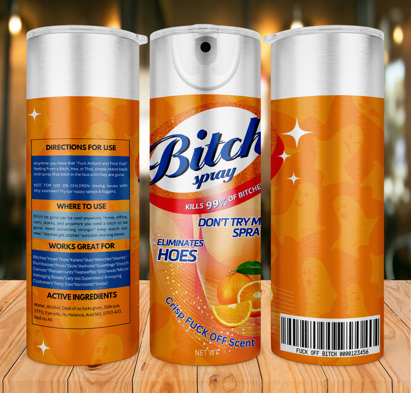 Bitch Spray Bundle Designs, Bitch Be Gone 20oz Tumbler Wrap PNG File For Sublimation, Rainbow Bitch Spray, Funny spray tumbler wrap.