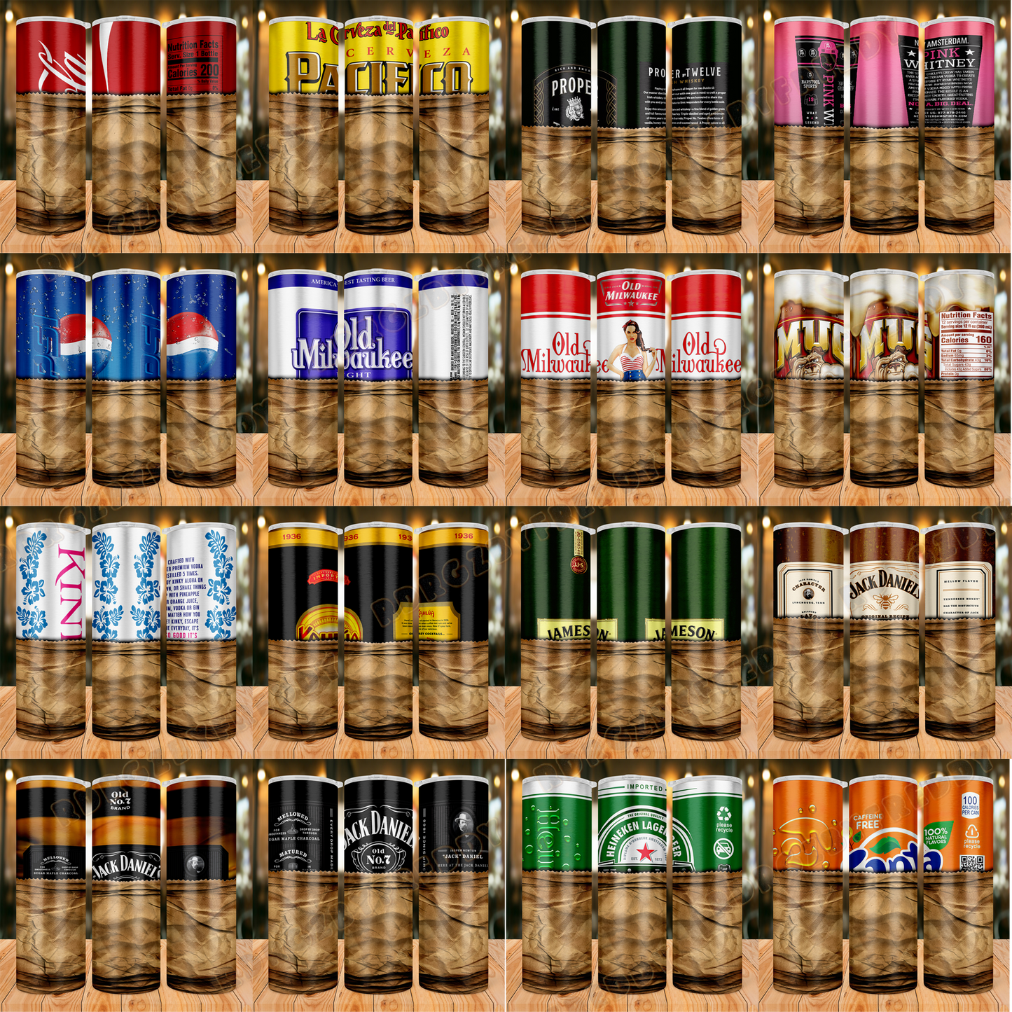 DRINK IN BAG Liquor & Soda Tumbler Wrap Bundle | 20oz Sublimation PNG | Beer, Soda Can, and Drink Designs | Print Shop Starter Pack Template