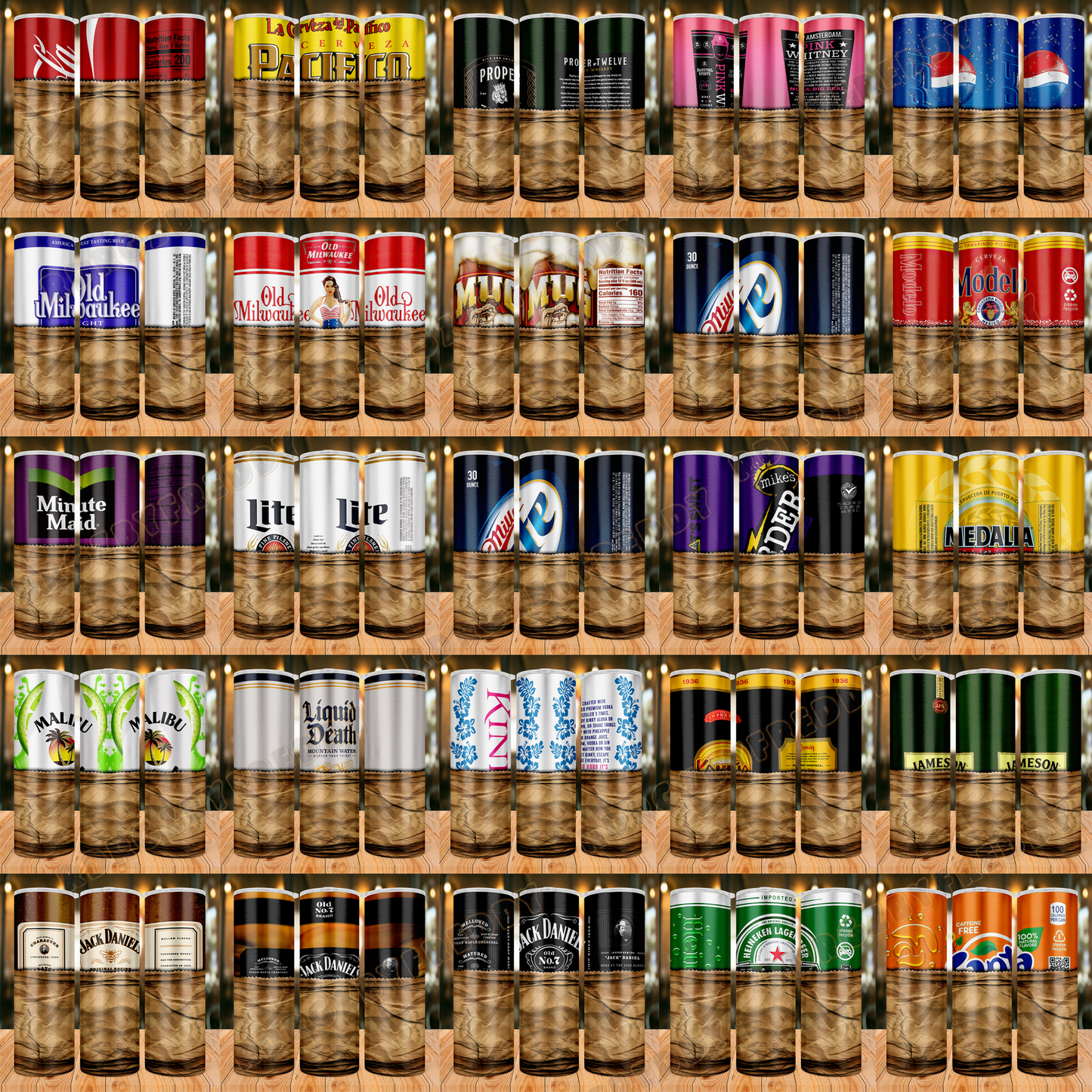 DRINK IN BAG Liquor & Soda Tumbler Wrap Bundle | 20oz Sublimation PNG | Beer, Soda Can, and Drink Designs | Print Shop Starter Pack Template
