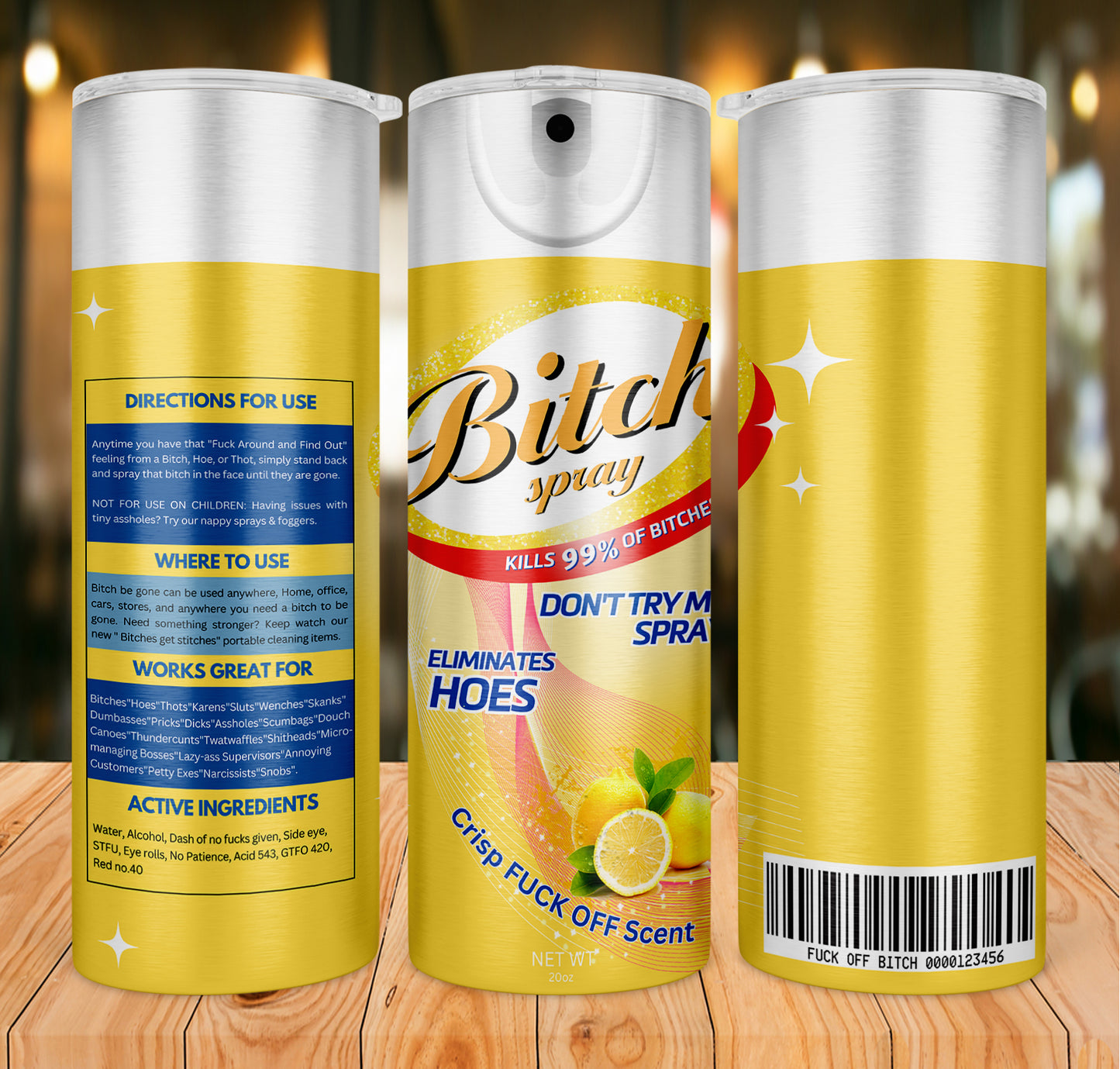 Bitch Spray Bundle Designs, Bitch Be Gone 20oz Tumbler Wrap PNG File For Sublimation, Rainbow Bitch Spray, Funny spray tumbler wrap.