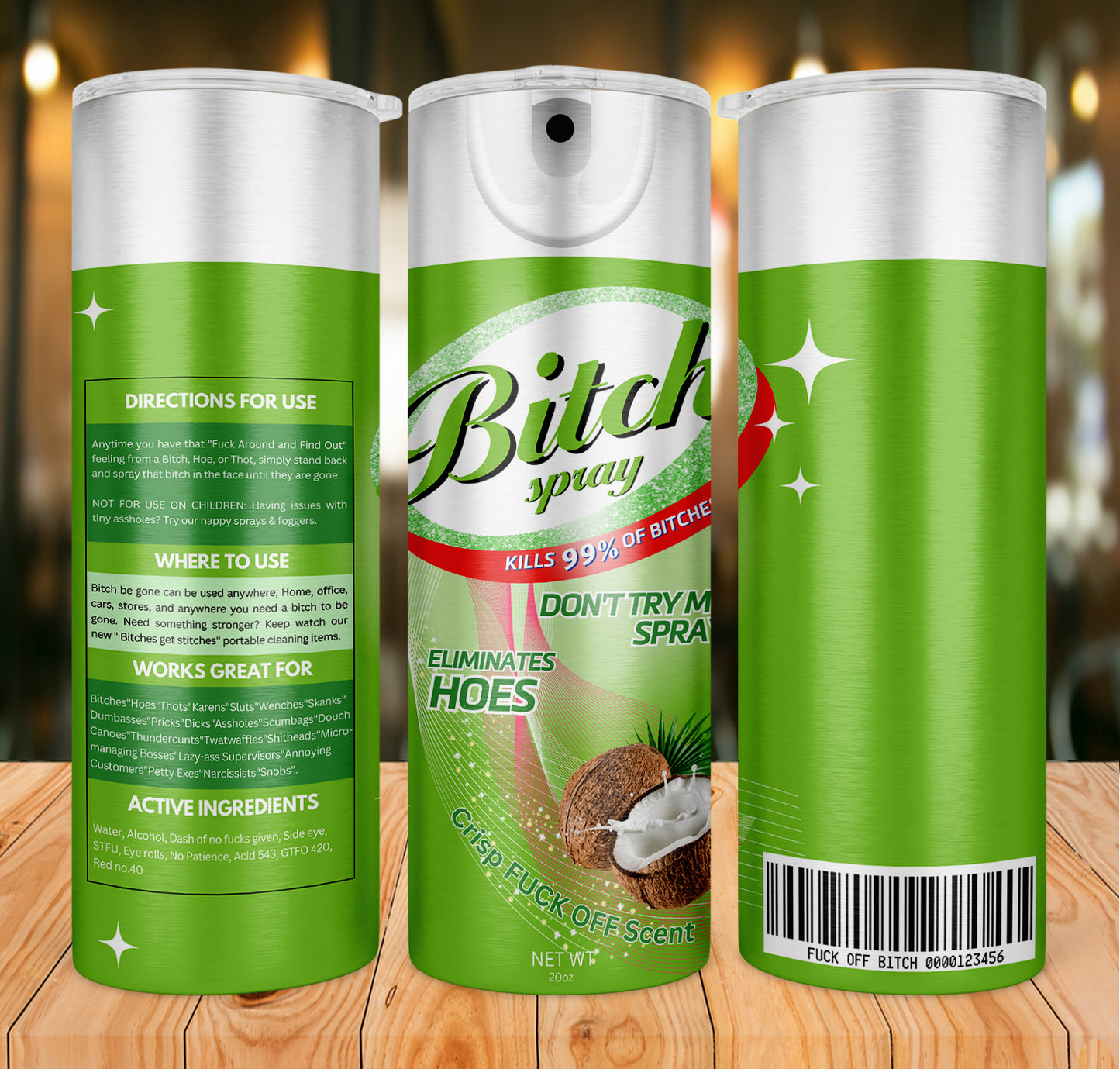 Bitch Spray Bundle Designs, Bitch Be Gone 20oz Tumbler Wrap PNG File For Sublimation, Rainbow Bitch Spray, Funny spray tumbler wrap.