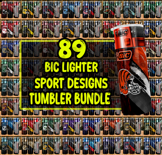 BIC Lighter Football Team Tumbler Wrap Bundle PNG ,Bundle tumbler png ,Sport tumbler designs bundle PNG, Lighter 20oz Tumbler Wrap Bundle